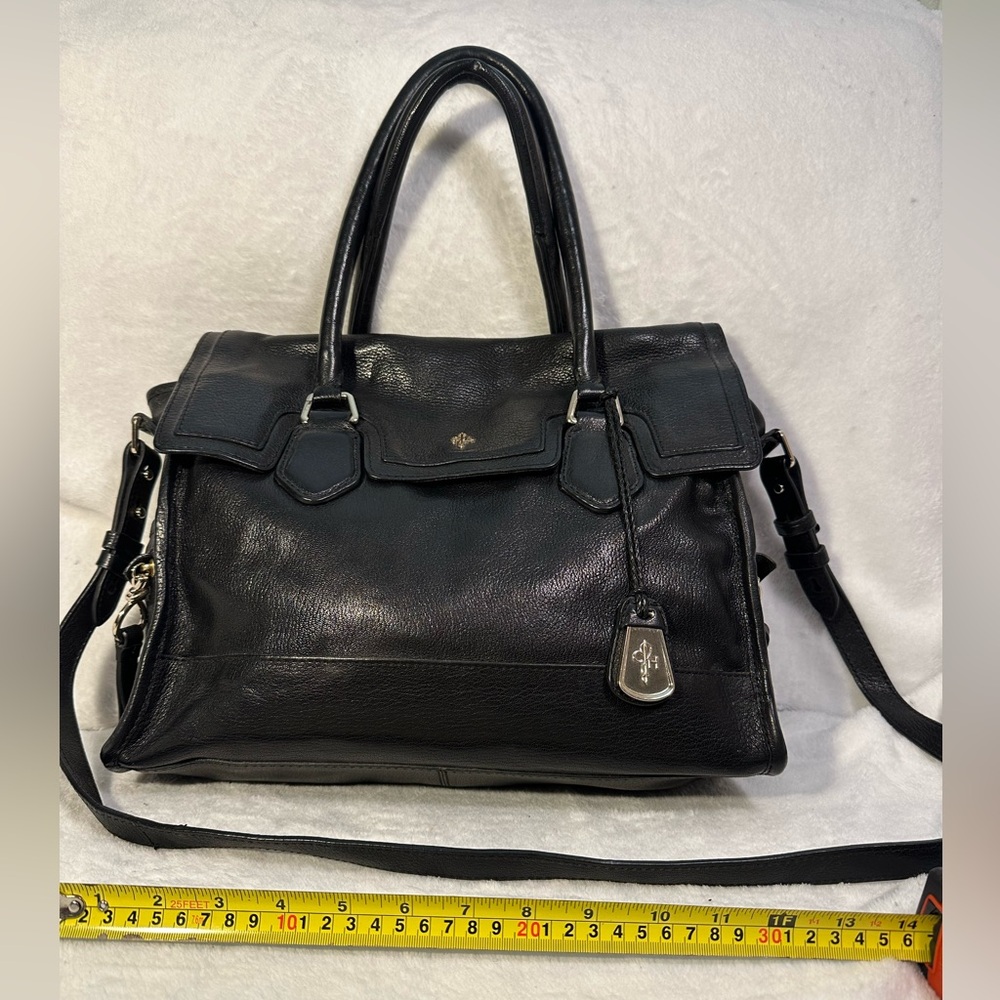 Cole Haan black satchel with side zipper pockets